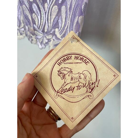 NOS Western Women's Lavender Sheer Cropped Blouse Formal Size Small Pastel - Picture 5 of 11